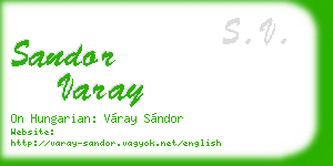 sandor varay business card