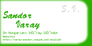 sandor varay business card